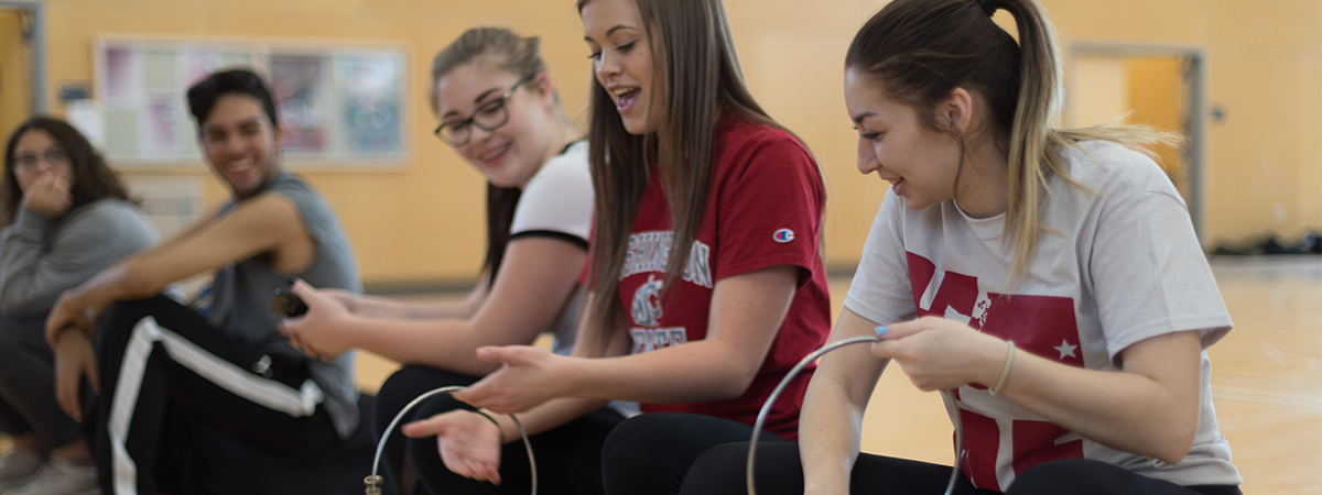 Student interacting in a group activity